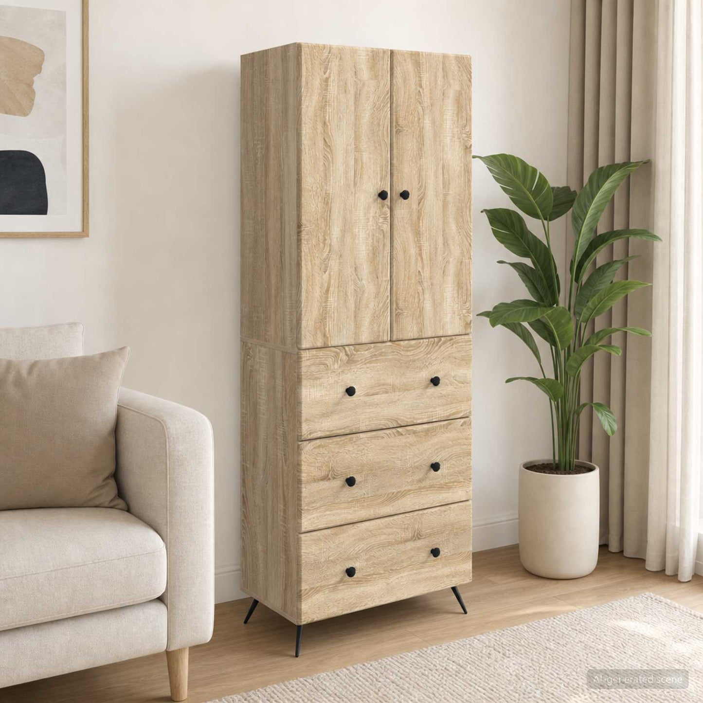 vidaXL Σέτ Ντουλαπιών 2 τμχ. 66 x 34,5 x 90 εκ Επεξεργασμένο Ξύλο