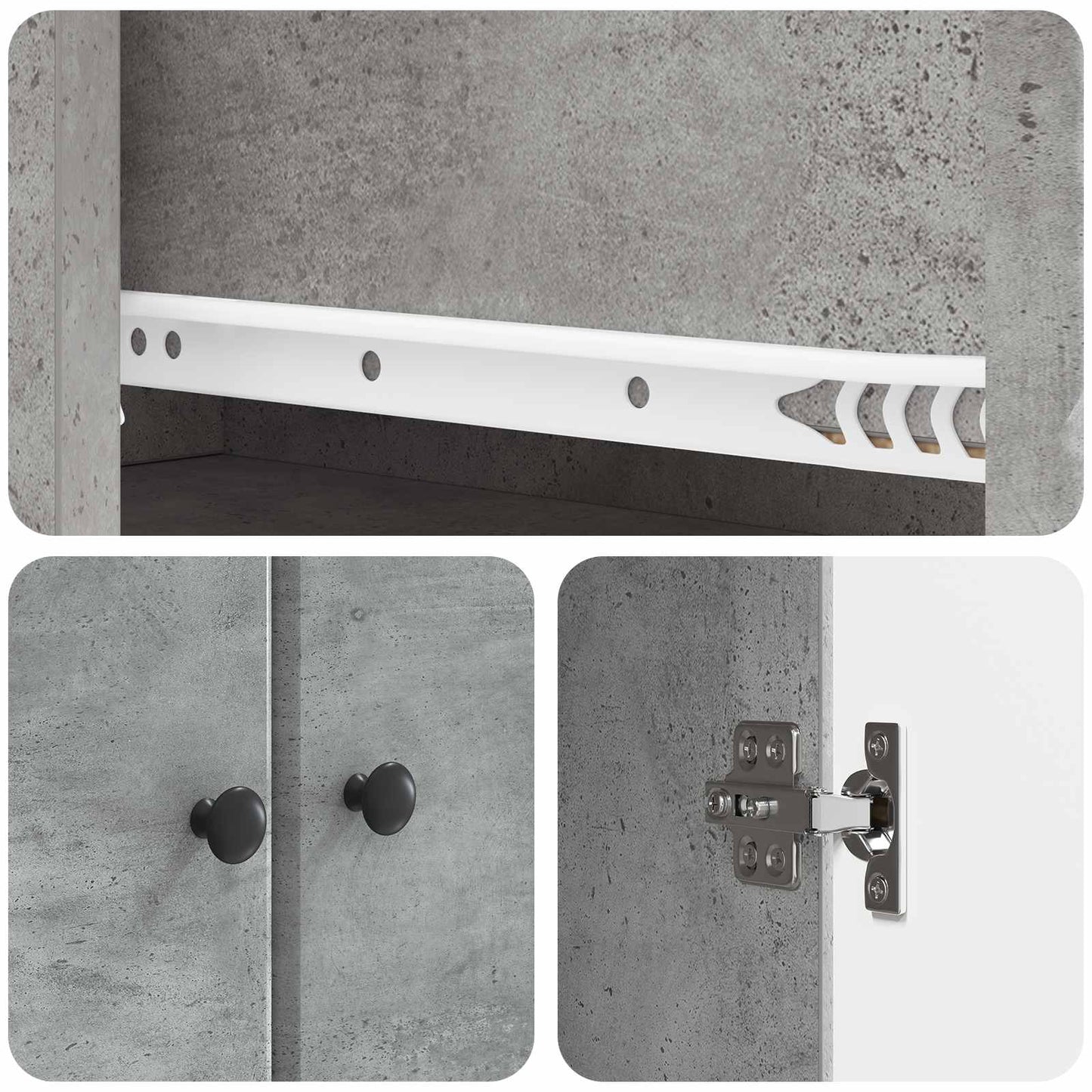 vidaXL Σέτ Ντουλαπιών 2 pcs Γκρι Σκυροδέματος 66 x 34,5 x 90 εκ