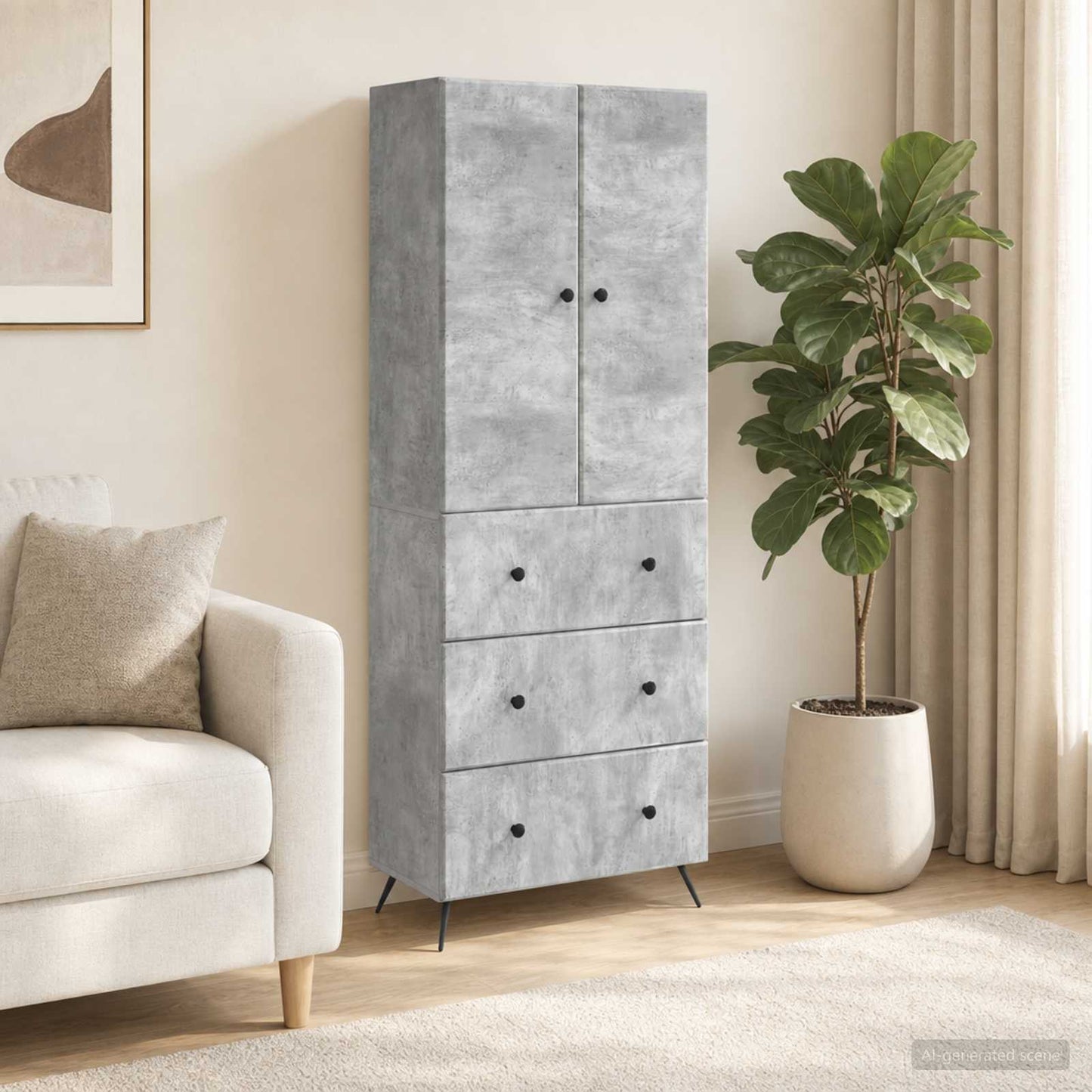 vidaXL Σέτ Ντουλαπιών 2 τμχ. 66 x 34,5 x 90 εκ Επεξεργασμένο Ξύλο