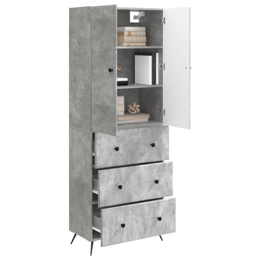 vidaXL Σέτ Ντουλαπιών 2 pcs Γκρι Σκυροδέματος 66 x 34,5 x 90 εκ