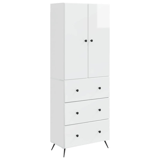 vidaXL Σέτ Ντουλαπιών 2 pcs Γυαλιστερό Λευκό 66 x 34,5 x 90 εκ