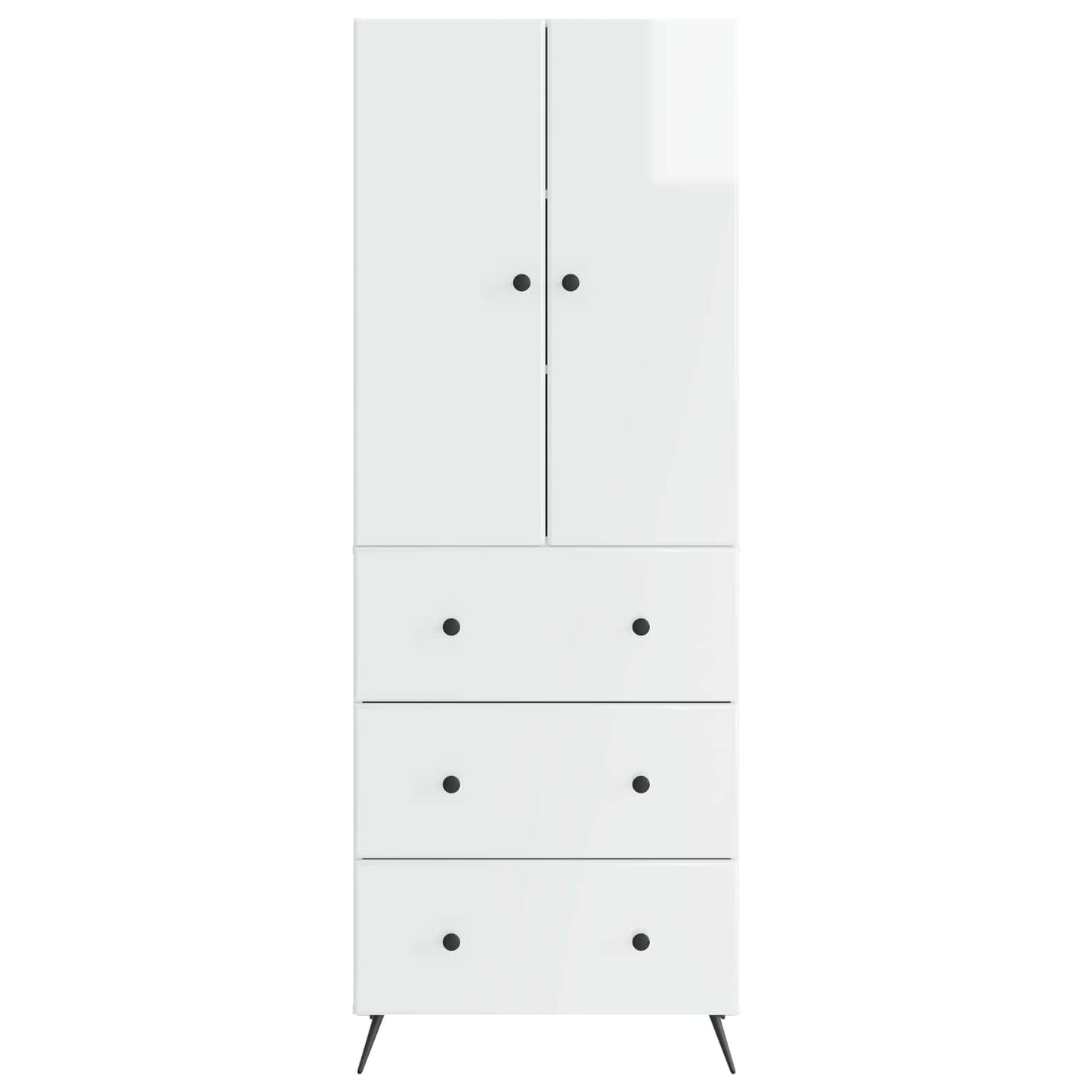 vidaXL Σέτ Ντουλαπιών 2 pcs Γυαλιστερό Λευκό 66 x 34,5 x 90 εκ