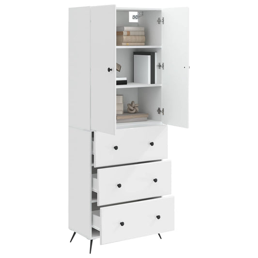 vidaXL Σέτ Ντουλαπιών 2 pcs Γυαλιστερό Λευκό 66 x 34,5 x 90 εκ