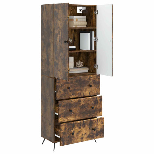 vidaXL Σέτ Ντουλαπιών 2 pcs Καπνισμένο Ξύλο Δρυός 66 x 34,5 x 90 εκ