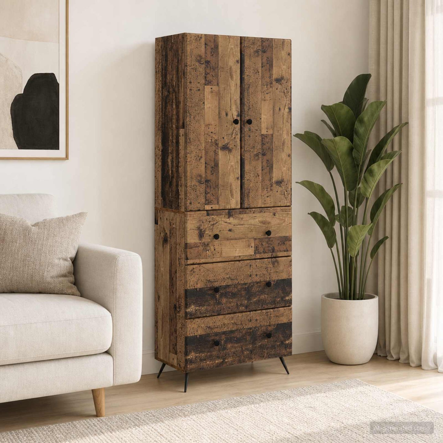 vidaXL Σέτ Ντουλαπιών 2 τμχ. 66 x 34,5 x 90 εκ Επεξεργασμένο Ξύλο