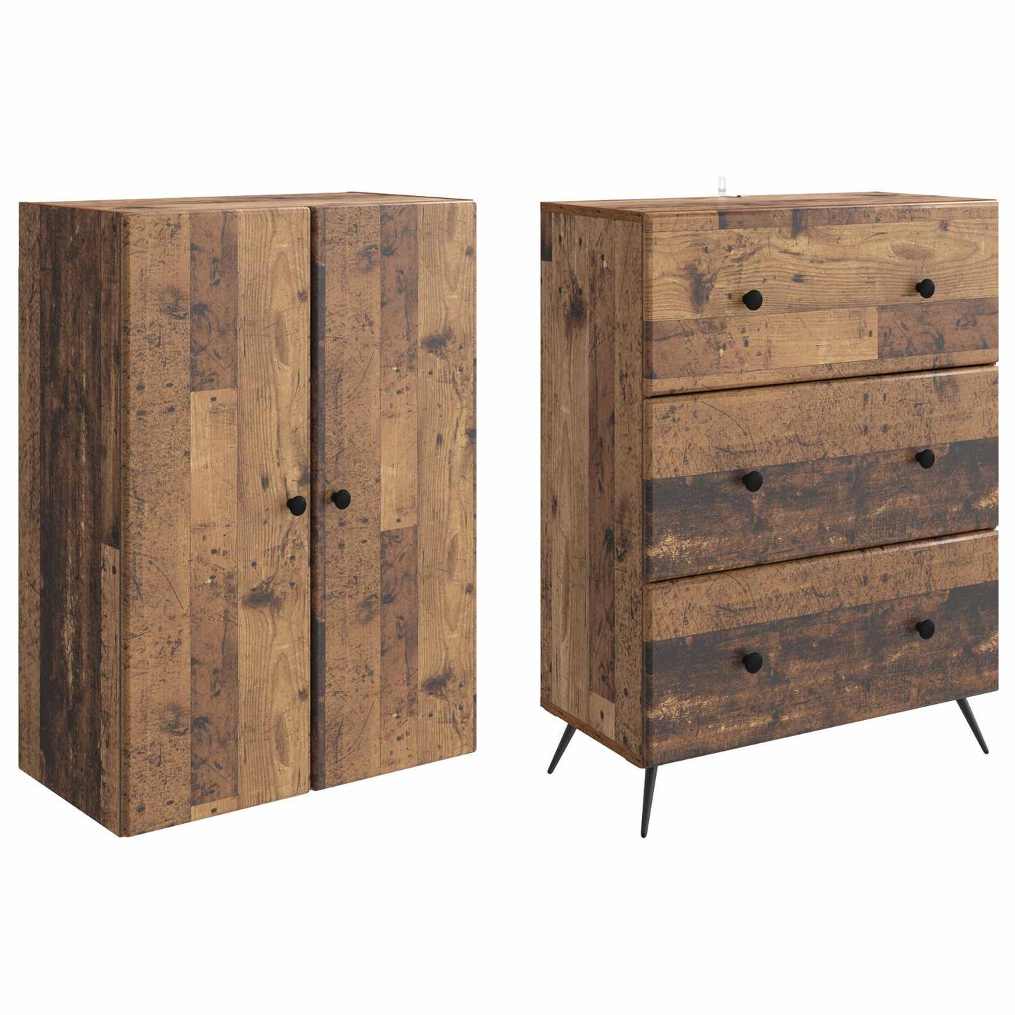 vidaXL Σέτ Ντουλαπιών 2 pcs Παλαιωμένο ξύλο 66 x 34,5 x 90 εκ