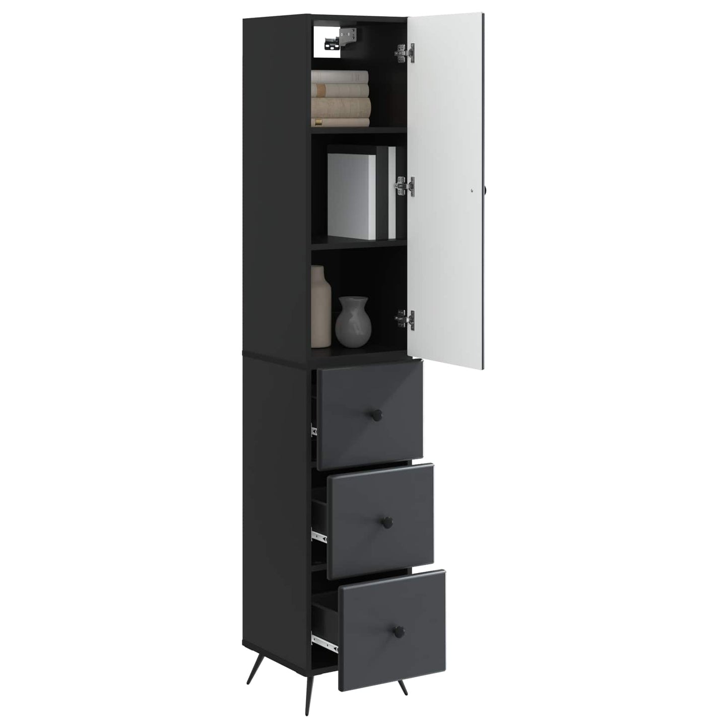 vidaXL Σέτ Ντουλαπιών 2 pcs Μαύρο 34,5 x 34,5 x 90 εκ.