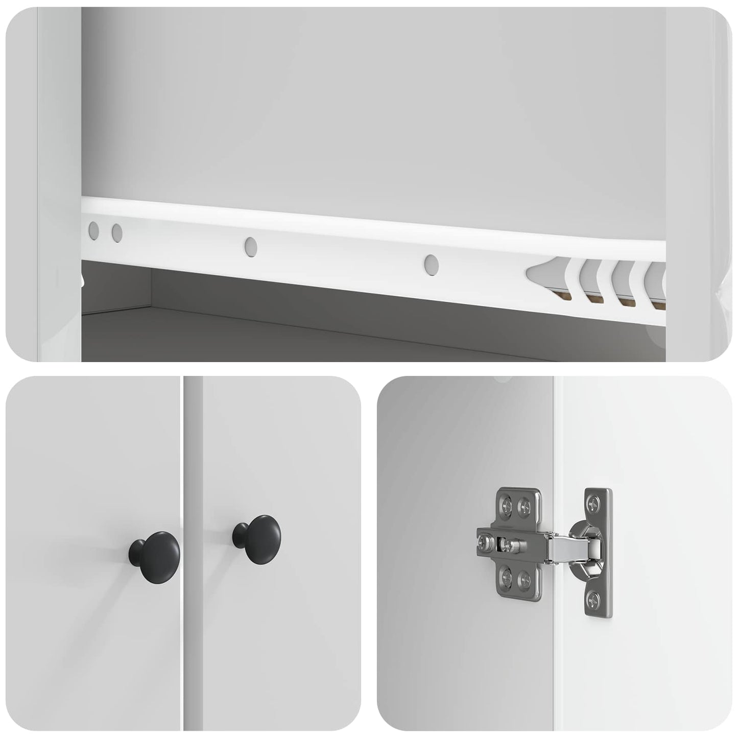 vidaXL Σέτ Ντουλαπιών 2 pcs Γυαλιστερό Λευκό 34,5 x 34,5 x 90 εκ.
