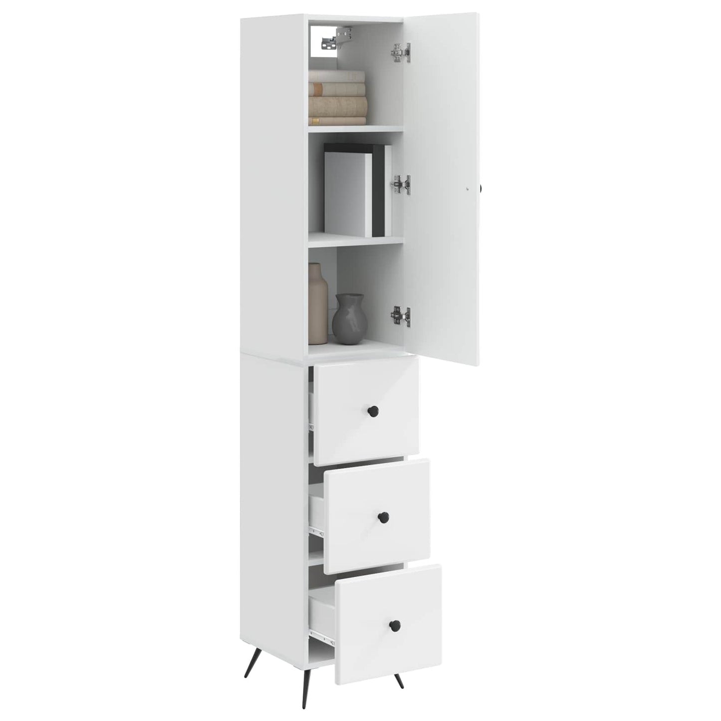 vidaXL Σέτ Ντουλαπιών 2 pcs Γυαλιστερό Λευκό 34,5 x 34,5 x 90 εκ.