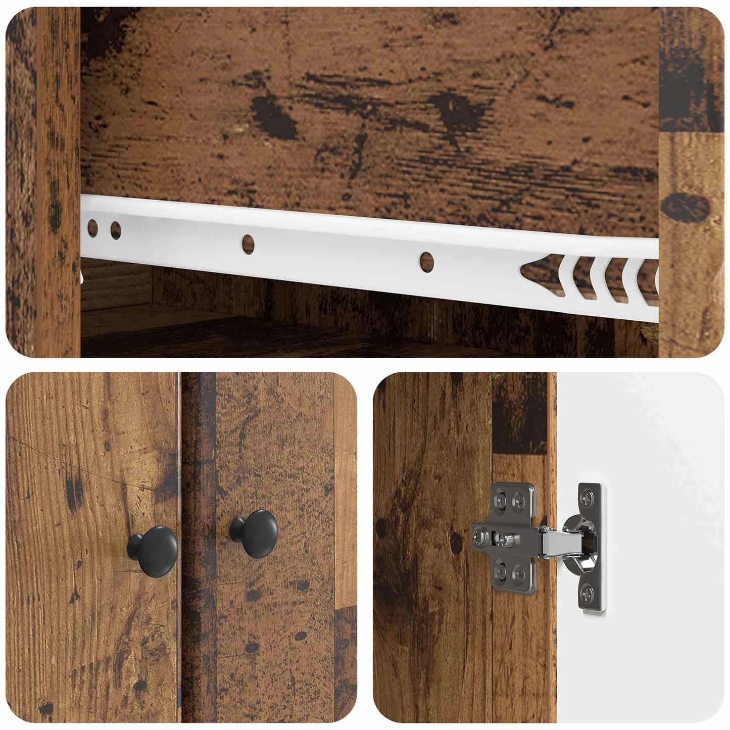 vidaXL Σέτ Ντουλαπιών 2 pcs Παλαιωμένο ξύλο 34,5 x 34,5 x 90 εκ.