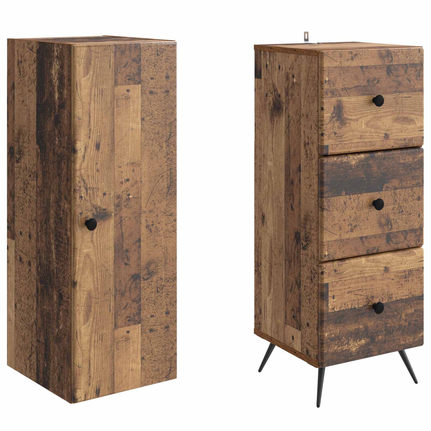 vidaXL Σέτ Ντουλαπιών 2 pcs Παλαιωμένο ξύλο 34,5 x 34,5 x 90 εκ.