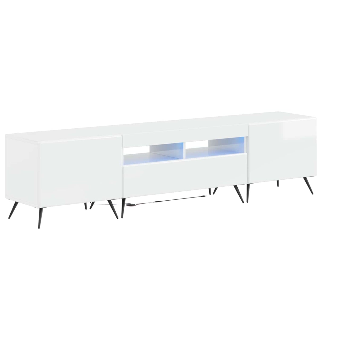vidaXL 5 Τεμάχια LED Τηλεοπτικού Ντουλαπιού Γυαλιστερό Λευκό