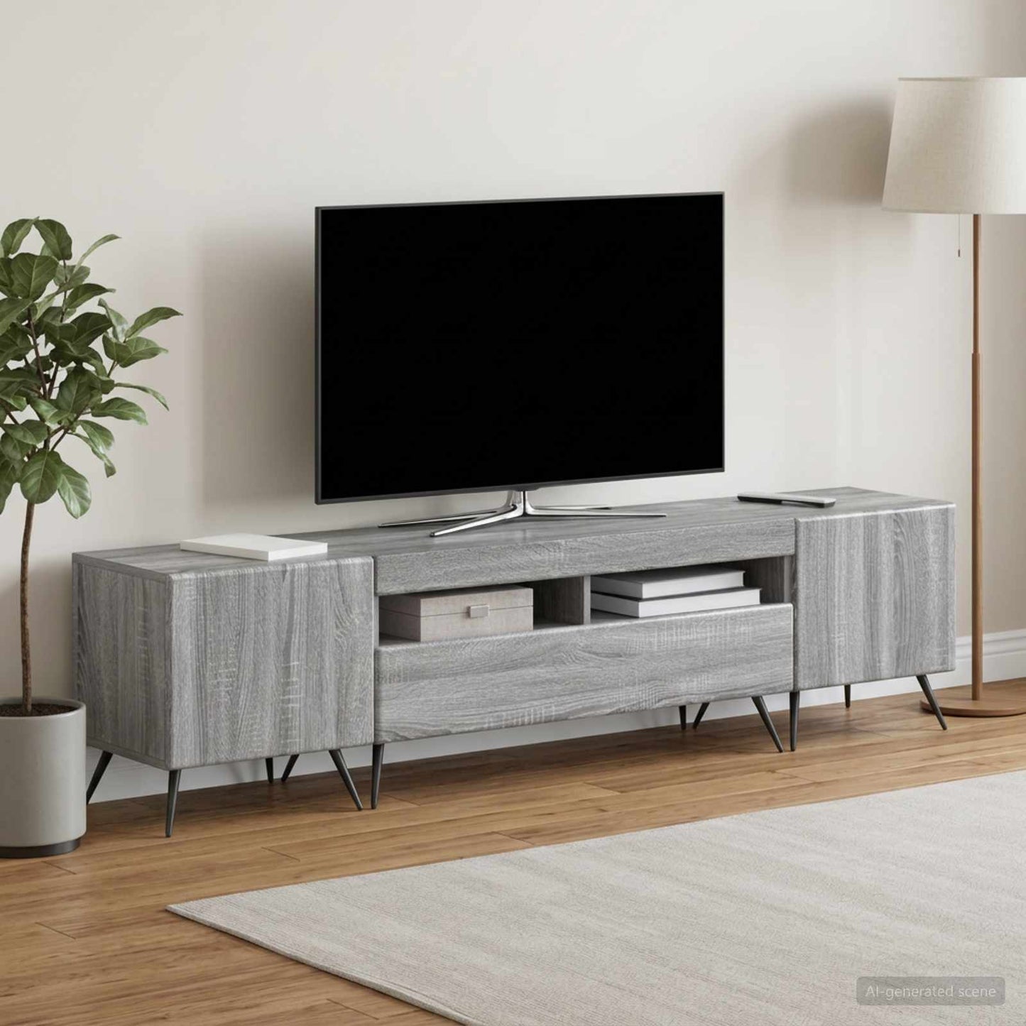 vidaXL Ντουλάπα LED Τηλεόρασης BREDA 3 τμχ. Γκρι Sonoma