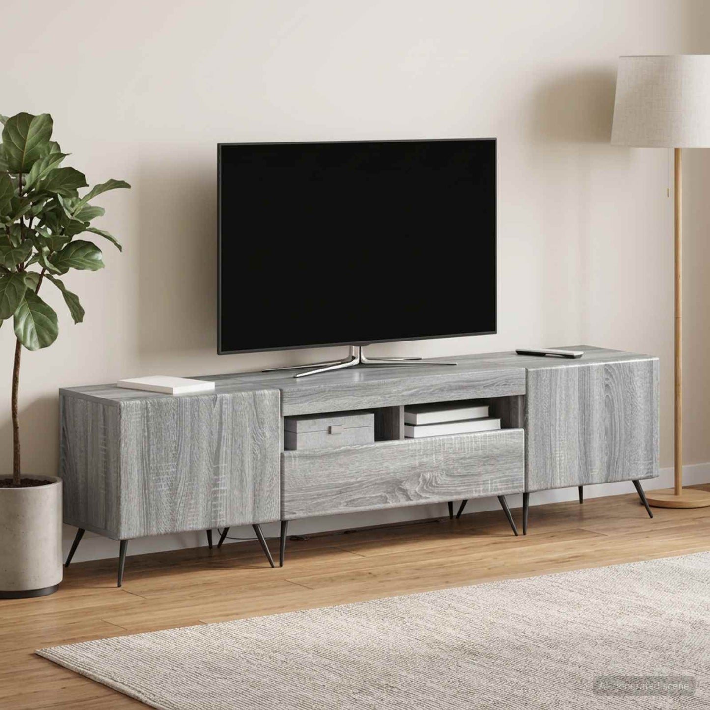 vidaXL Ντουλάπα LED Τηλεόρασης BREDA 3 τμχ. Γκρι Sonoma