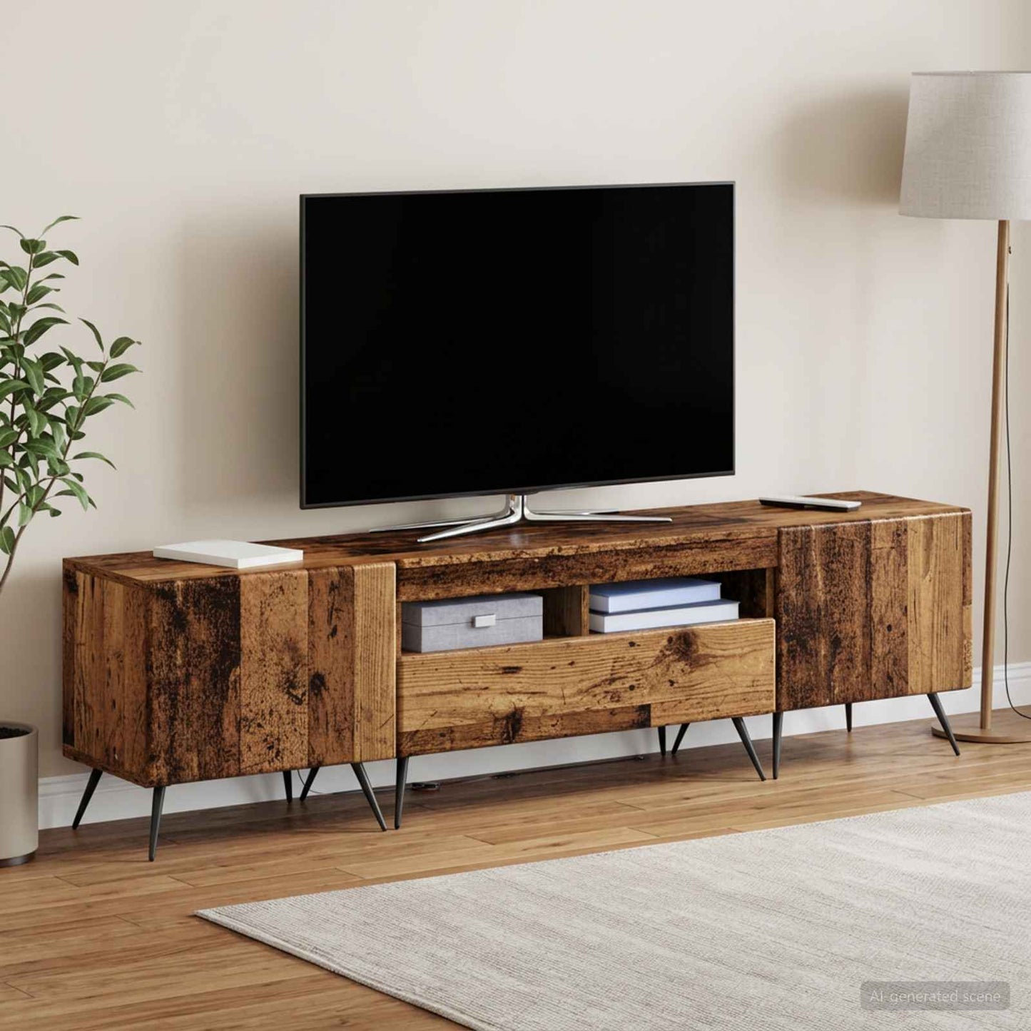 vidaXL Ντουλάπα LED Τηλεόρασης BREDA 3 τμχ. Παλαιωμένο ξύλο