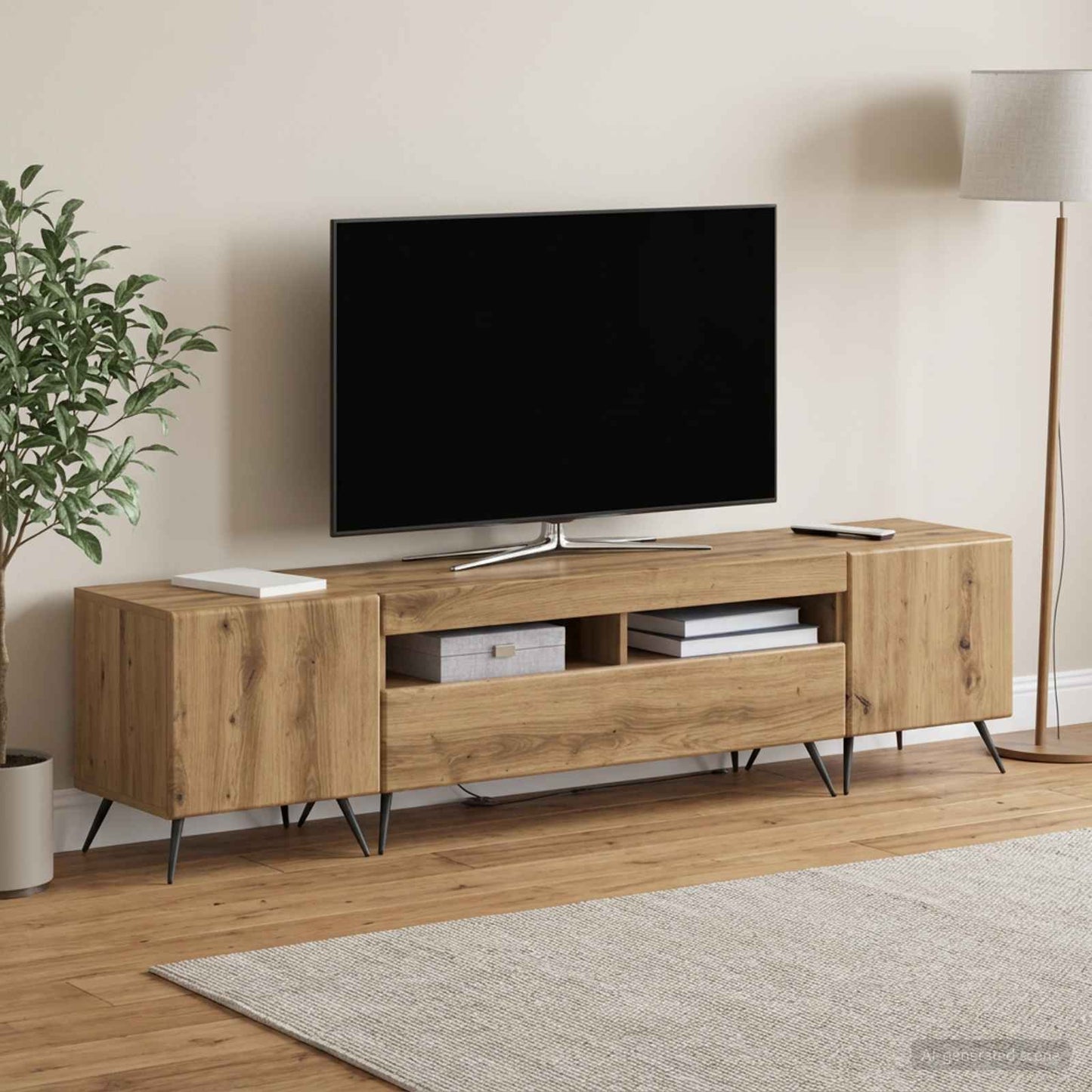 vidaXL 5 Τεμάχια LED Τηλεοπτικού Ντουλαπιού Artisan Δρυς