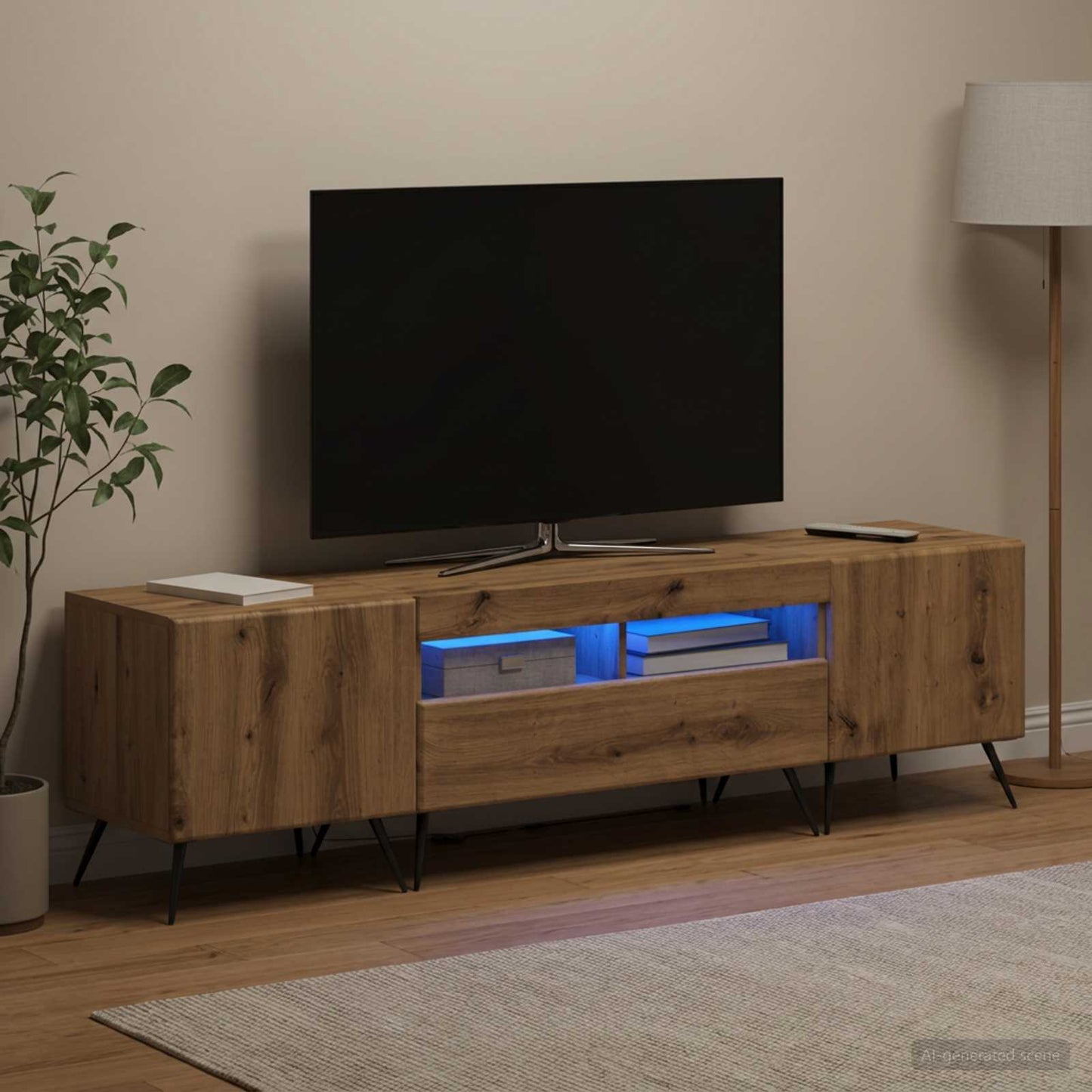 vidaXL 5 Τεμάχια LED Τηλεοπτικού Ντουλαπιού Artisan Δρυς