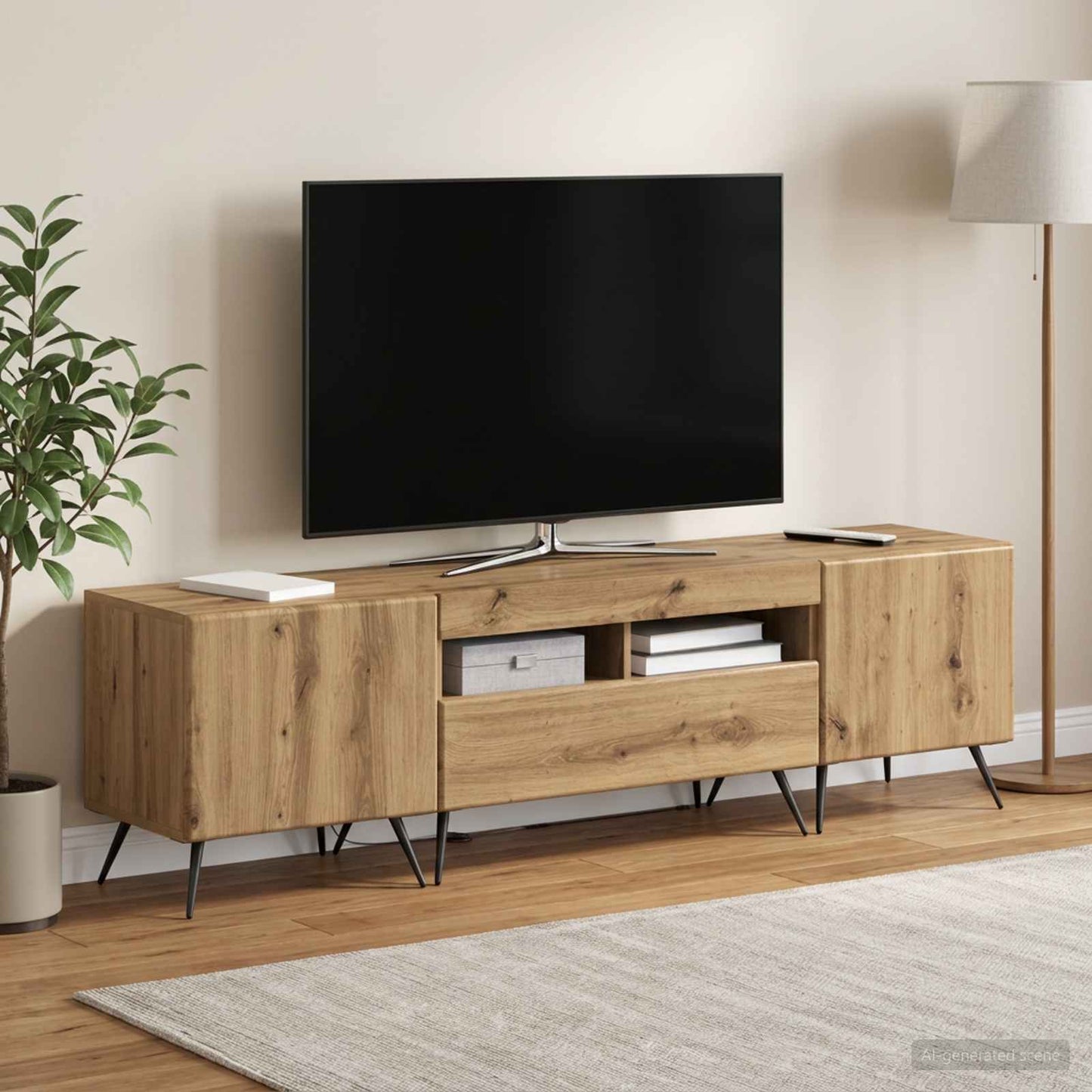 vidaXL 5 Τεμάχια LED Τηλεοπτικού Ντουλαπιού Artisan Δρυς