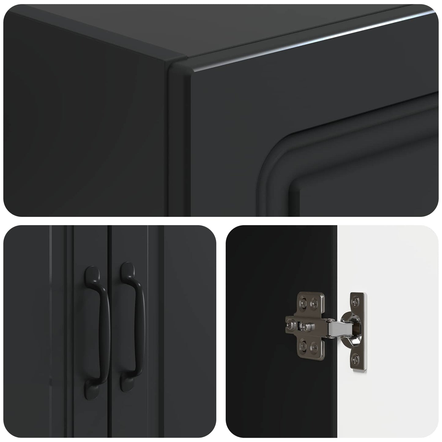 vidaXL Σέτ Ντουλαπιών 2 pcs Μαύρο 66 x 34,5 x 87 εκ.