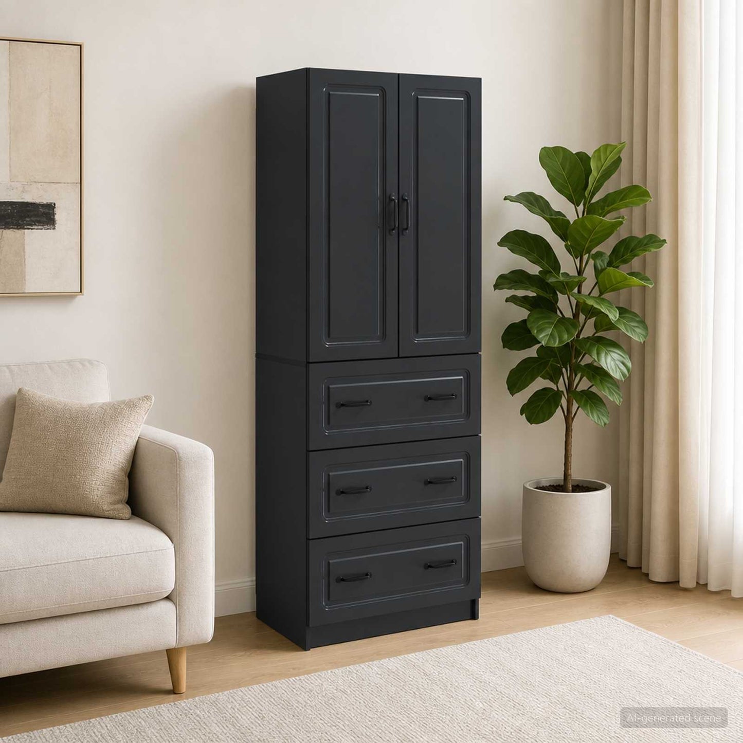 vidaXL Σέτ Ντουλαπιών 2 τμχ. 66 x 34,5 x 87 εκ. Επεξεργασμένο Ξύλο