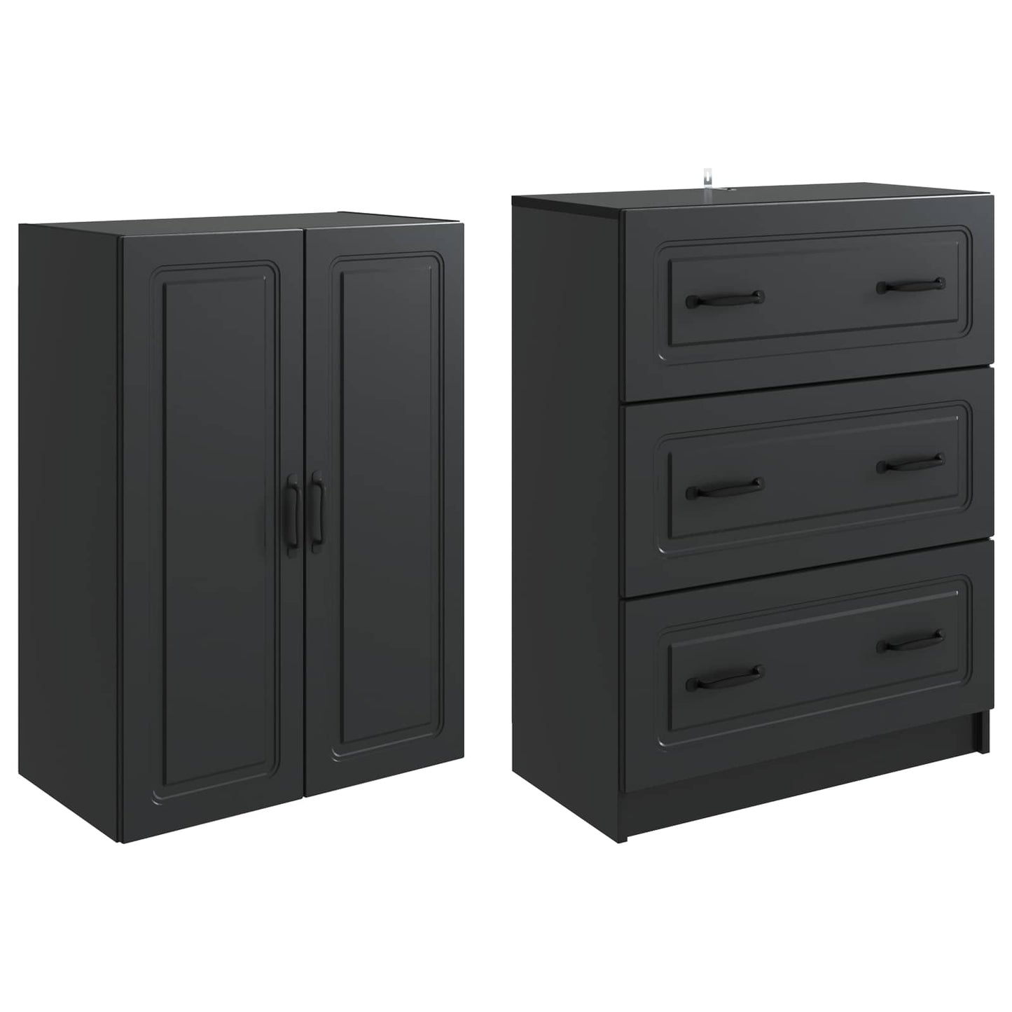 vidaXL Σέτ Ντουλαπιών 2 pcs Μαύρο 66 x 34,5 x 87 εκ.