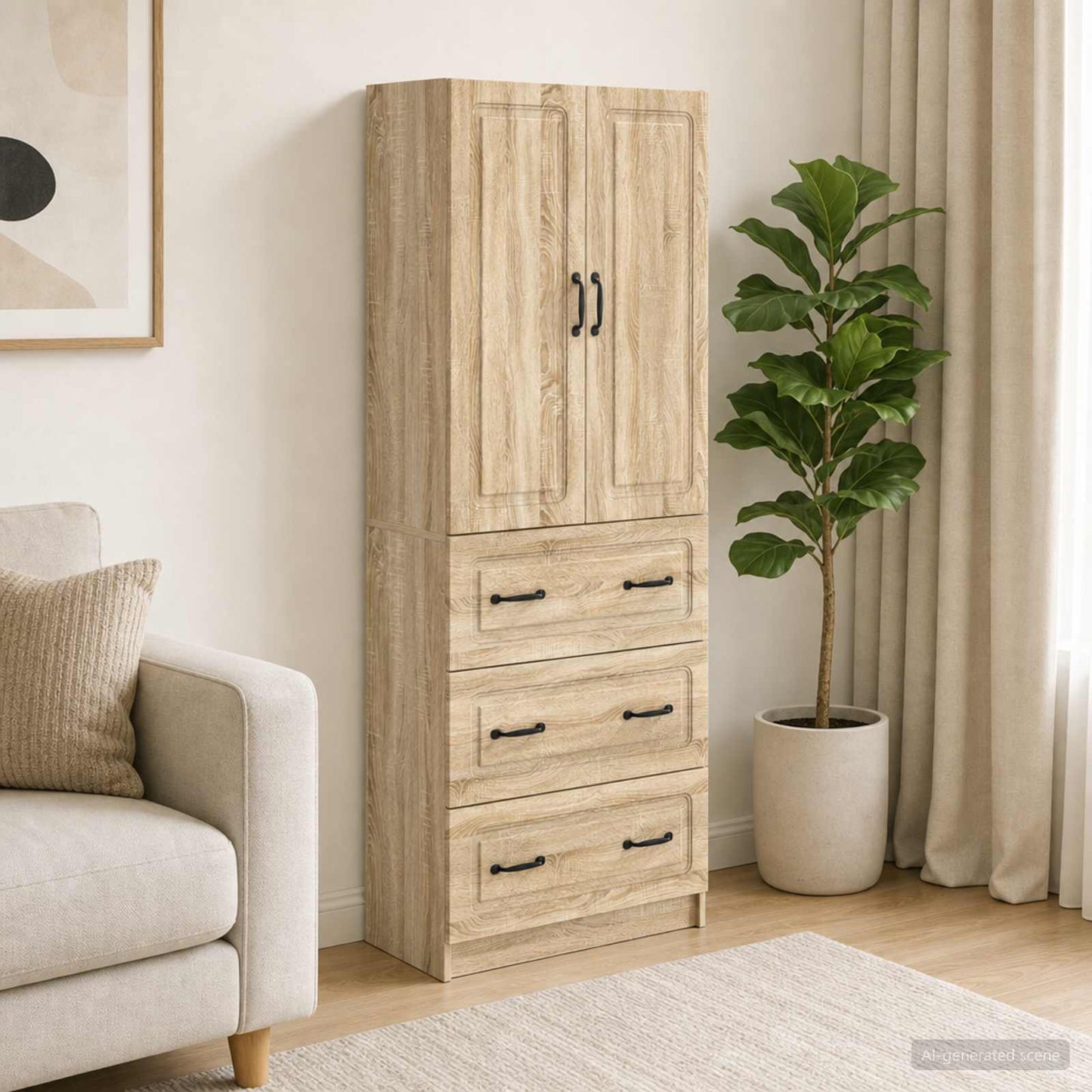 vidaXL Σέτ Ντουλαπιών 2 τμχ. 66 x 34,5 x 87 εκ. Επεξεργασμένο Ξύλο