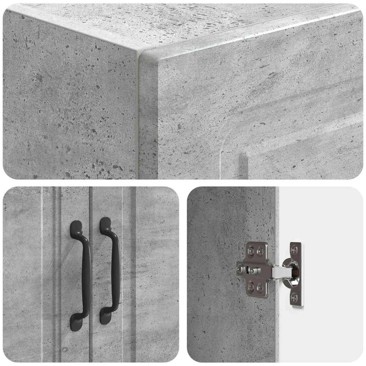 vidaXL Σέτ Ντουλαπιών 2 pcs Γκρι Σκυροδέματος 66 x 34,5 x 87 εκ.