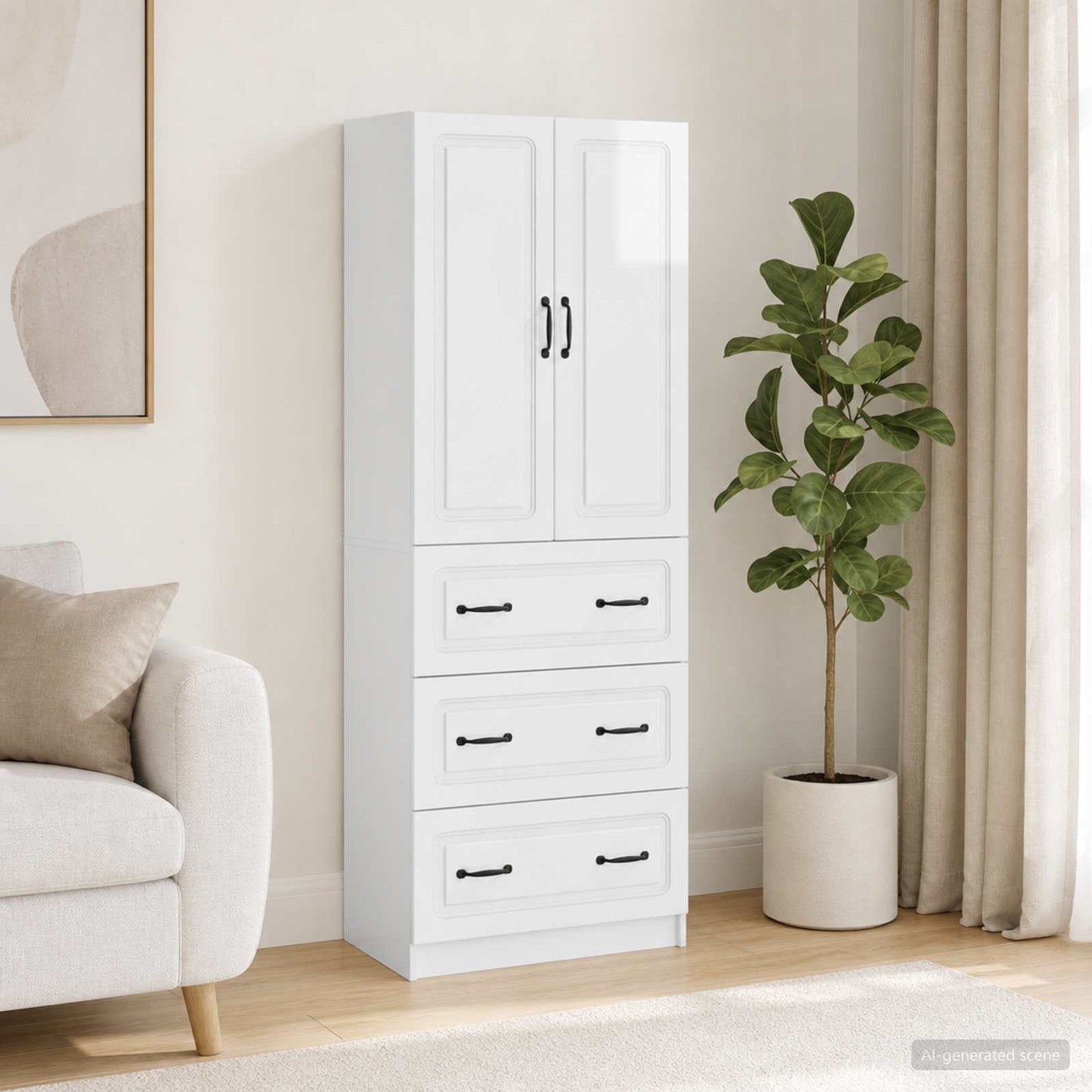 vidaXL Σέτ Ντουλαπιών 2 τμχ. 66 x 34,5 x 87 εκ. Επεξεργασμένο Ξύλο