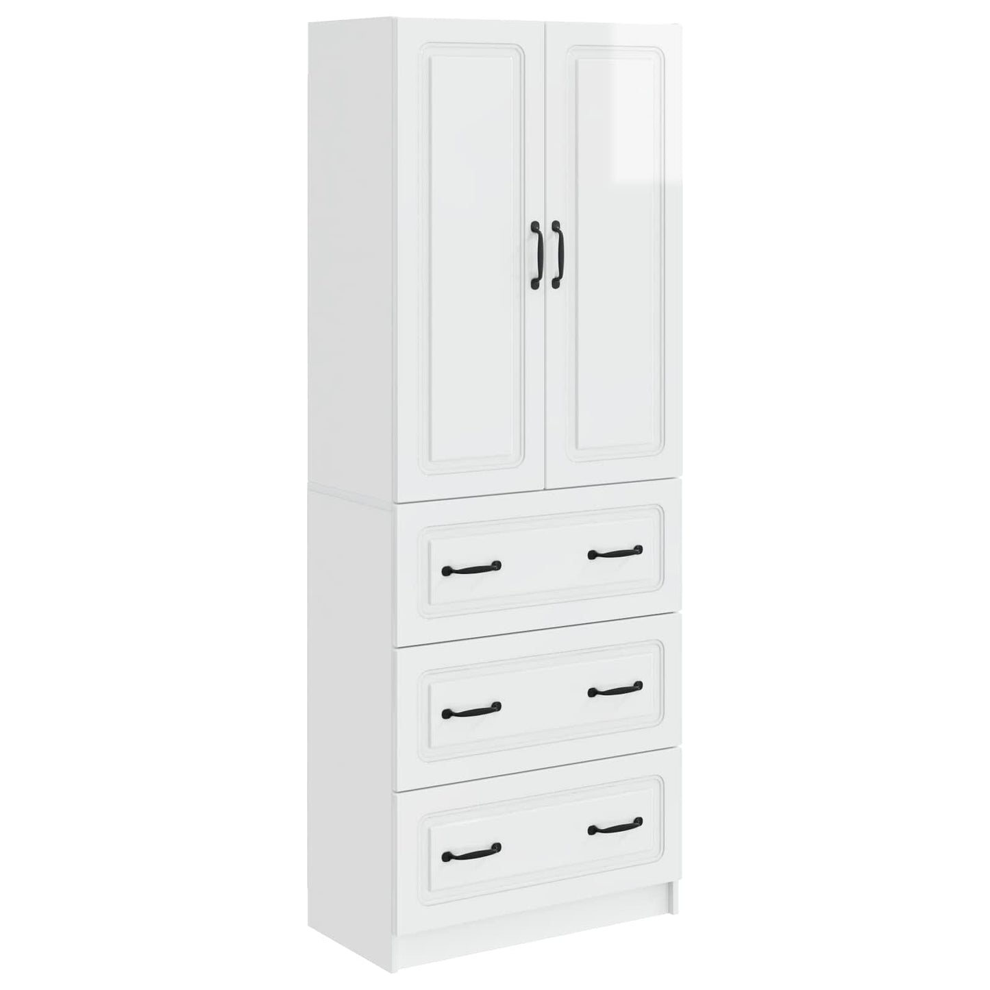 vidaXL Σέτ Ντουλαπιών 2 pcs Γυαλιστερό Λευκό 66 x 34,5 x 87 εκ.