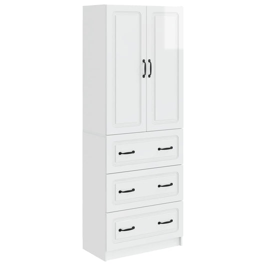 vidaXL Σέτ Ντουλαπιών 2 pcs Γυαλιστερό Λευκό 66 x 34,5 x 87 εκ.