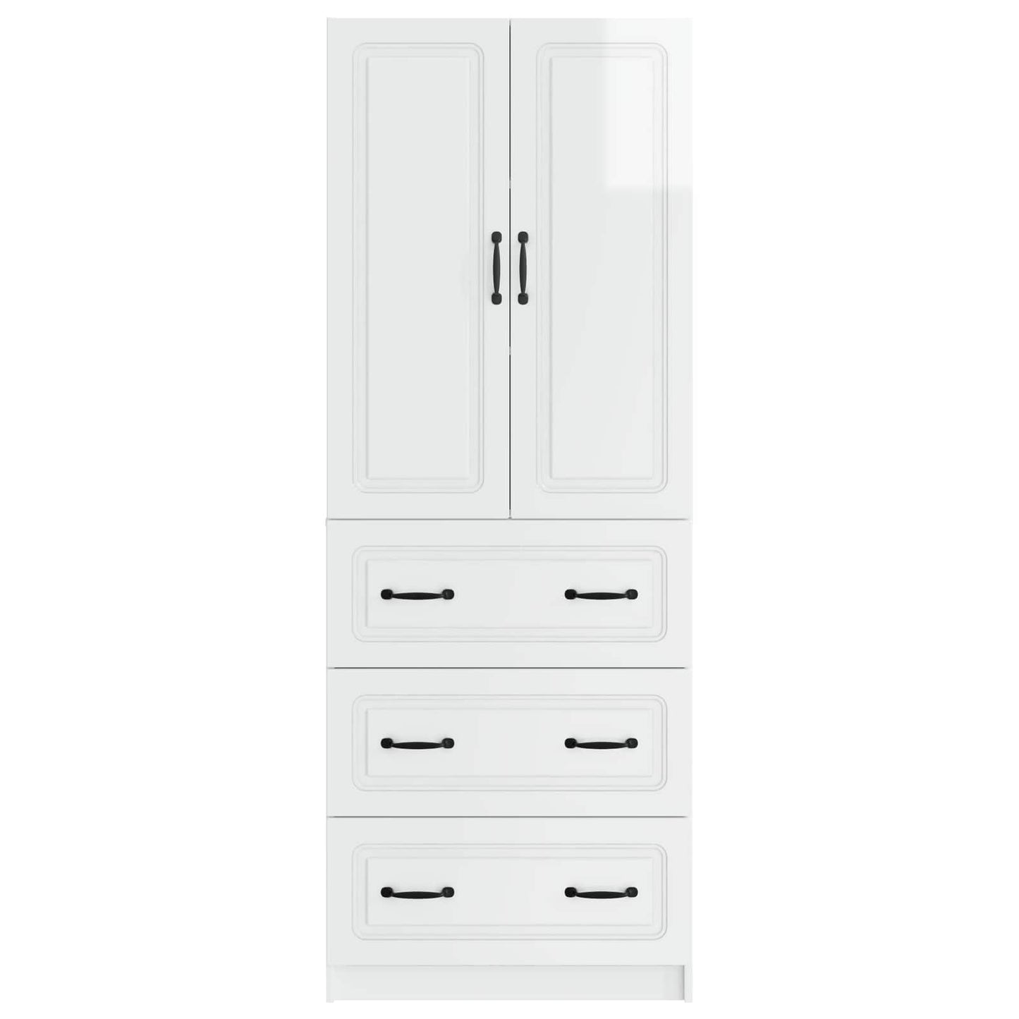 vidaXL Σέτ Ντουλαπιών 2 pcs Γυαλιστερό Λευκό 66 x 34,5 x 87 εκ.