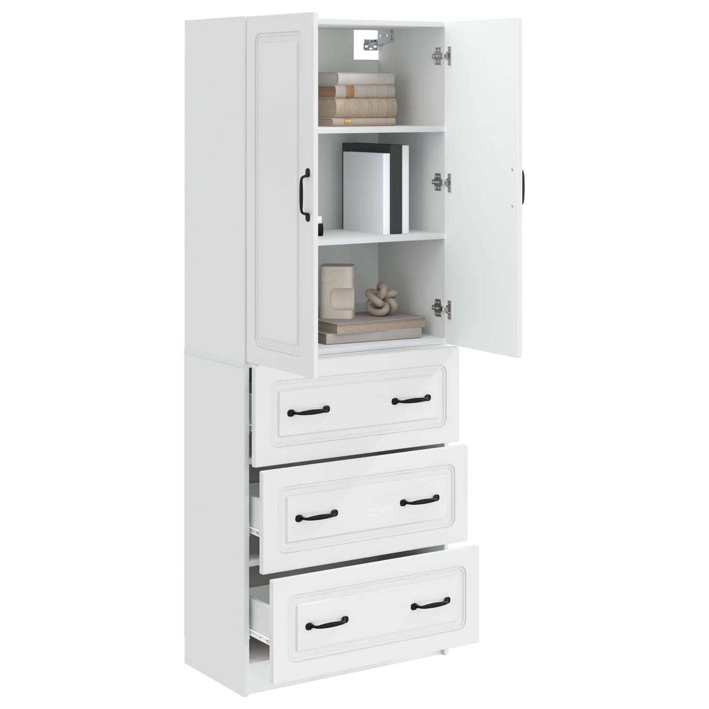 vidaXL Σέτ Ντουλαπιών 2 pcs Γυαλιστερό Λευκό 66 x 34,5 x 87 εκ.