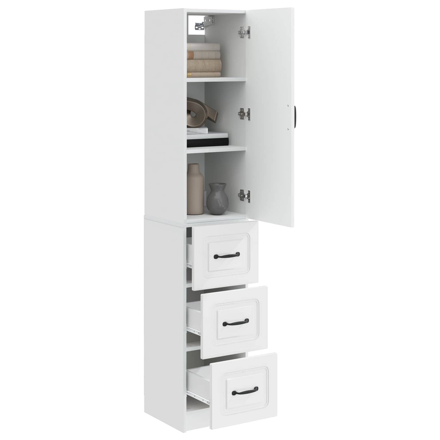 vidaXL Σέτ Ντουλαπιών 2 pcs Γυαλιστερό Λευκό 33 x 34,5 x 87 εκ.
