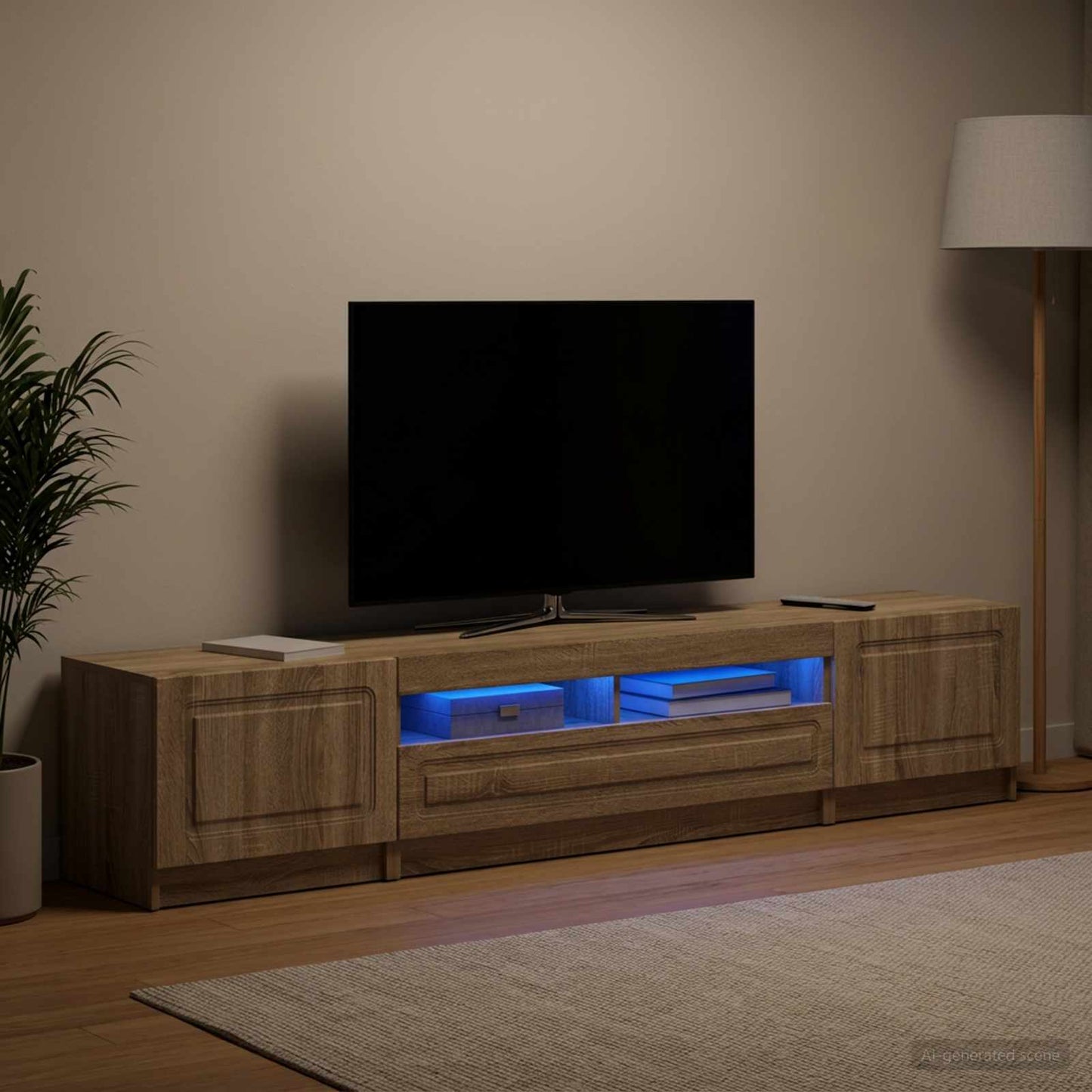 vidaXL 5 Τεμάχια LED Τηλεοπτικού Ντουλαπιού Sonoma Δρυς