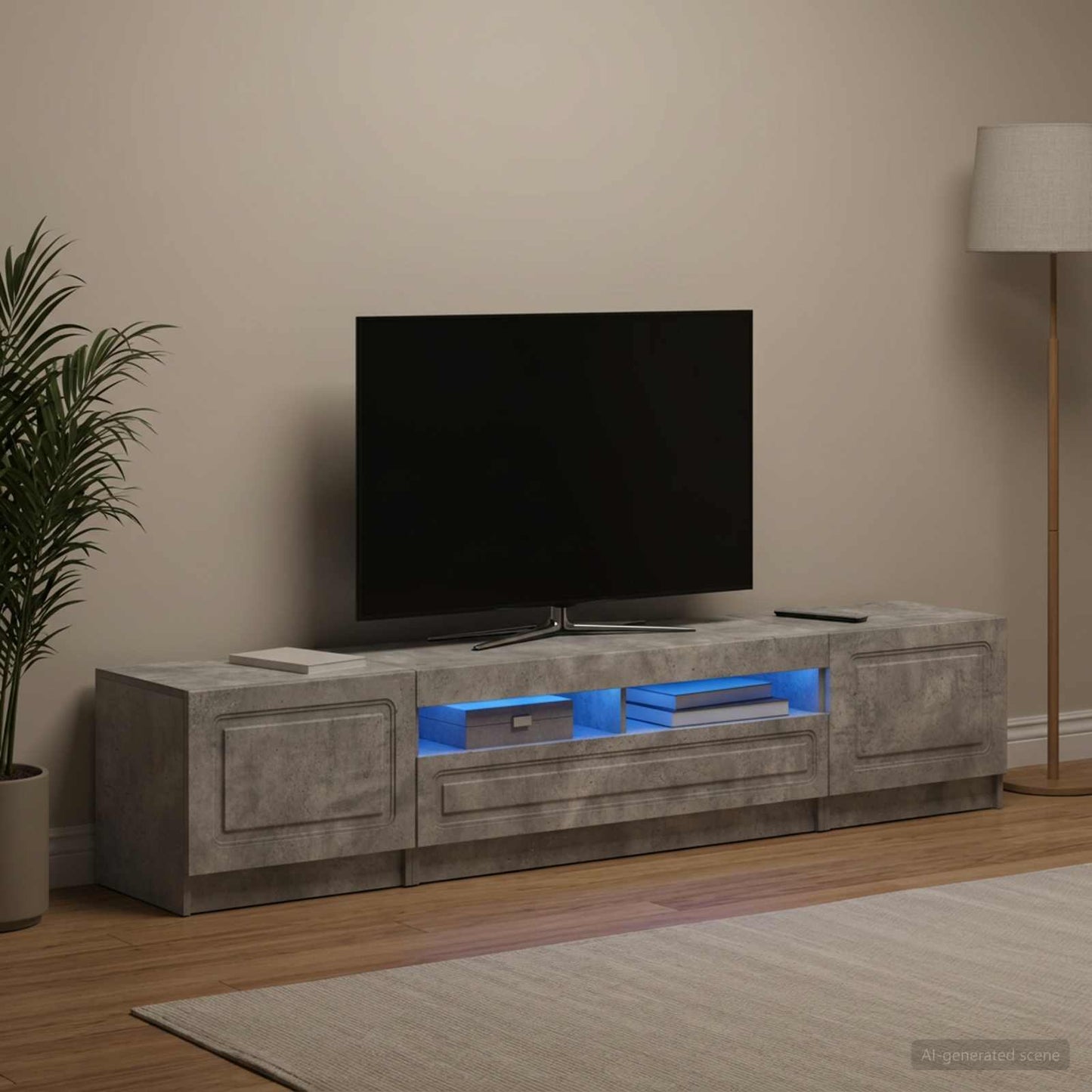 vidaXL 5 Τεμάχια LED Τηλεοπτικού Ντουλαπιού Γκρι Σκυροδέματος