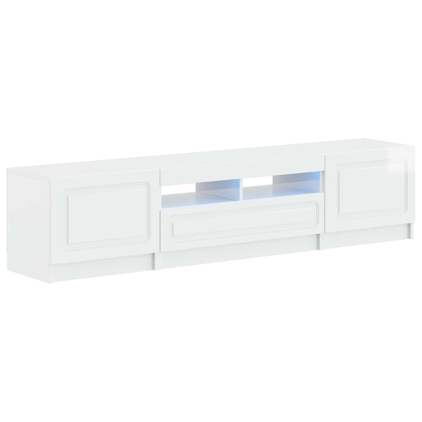 vidaXL 5 Τεμάχια LED Τηλεοπτικού Ντουλαπιού Γυαλιστερό Λευκό