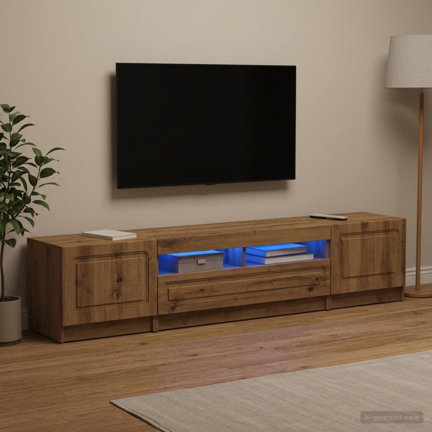 vidaXL 5 Τεμάχια LED Τηλεοπτικού Ντουλαπιού Artisan Δρυς