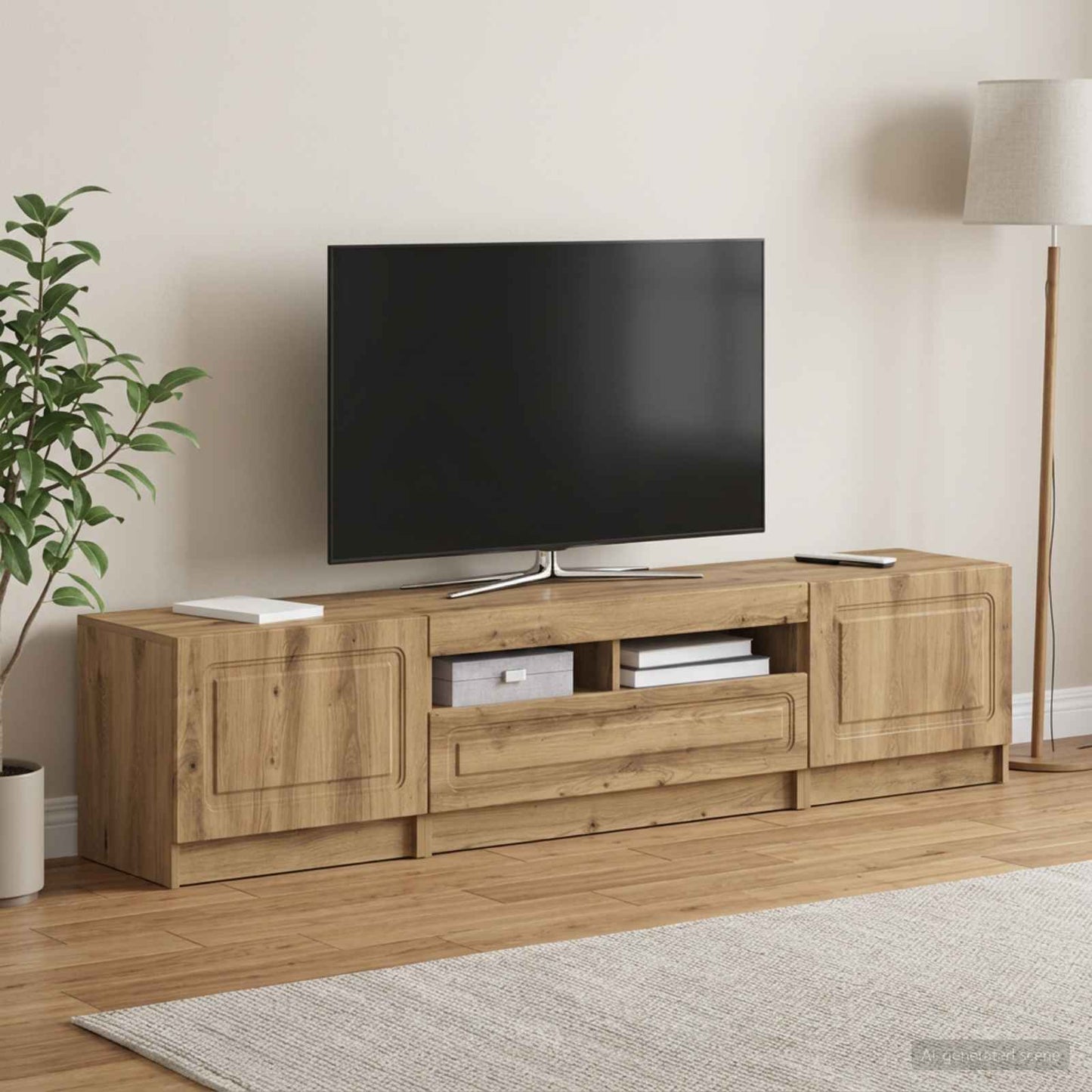 vidaXL 5 Τεμάχια LED Τηλεοπτικού Ντουλαπιού Artisan Δρυς