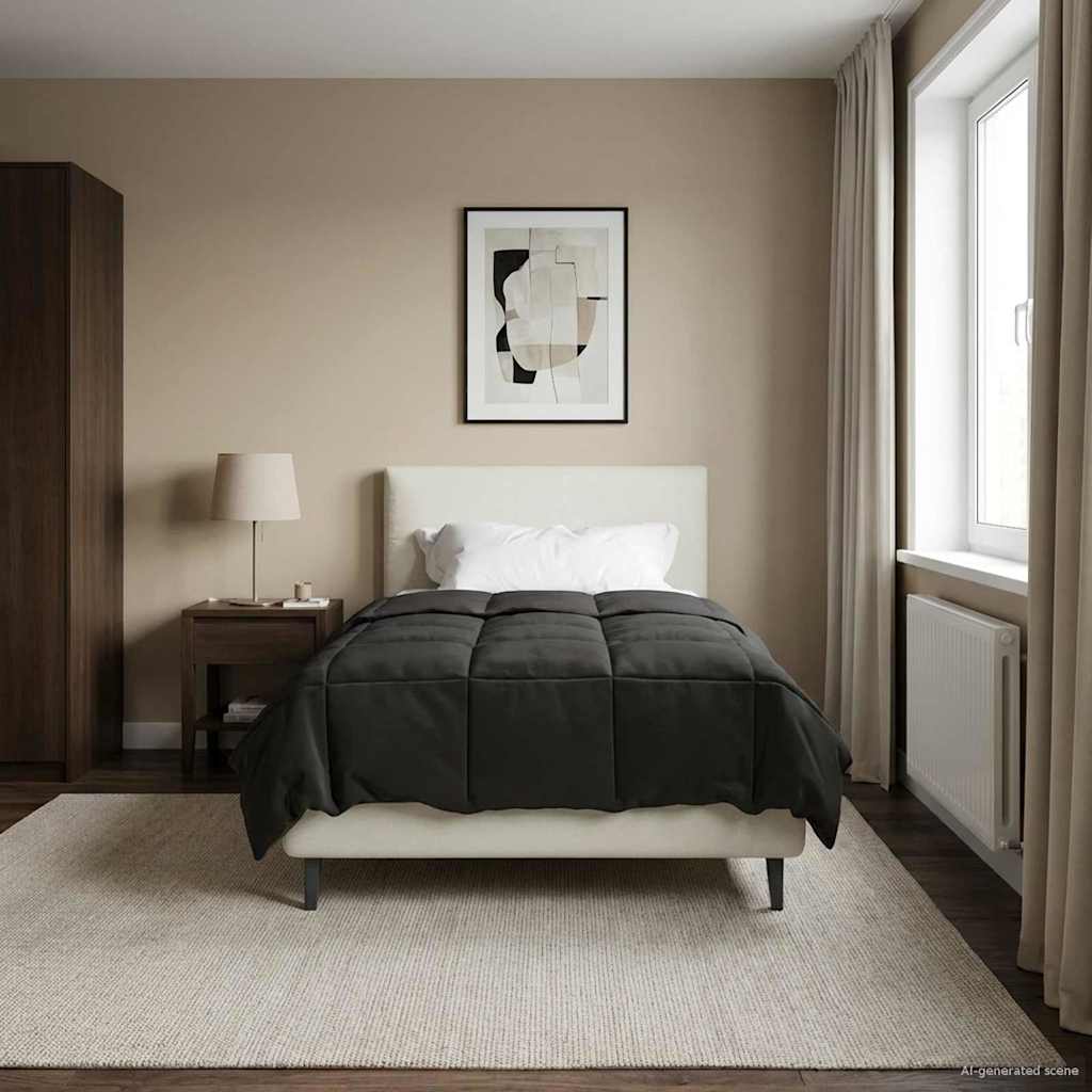 vidaXL Καλοκαιρινό Παπλωματοθήκη 135 x 200 cm Καλοκαίρι Ανθρακί