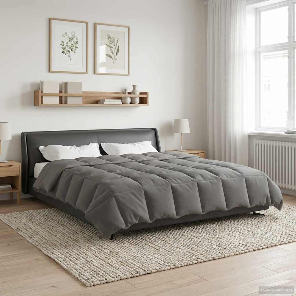 vidaXL Καλοκαιρινό Παπλωματοθήκη Ανοιχτό γκρι 240 x 260 εκ. Μικροΐνες