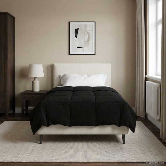 vidaXL Καλοκαιρινό Παπλωματοθήκη Μαύρο 135 x 200 cm Μικροΐνες