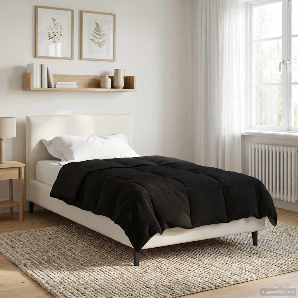 vidaXL Καλοκαιρινό Παπλωματοθήκη Μαύρο 140 x 200 cm Μικροΐνες