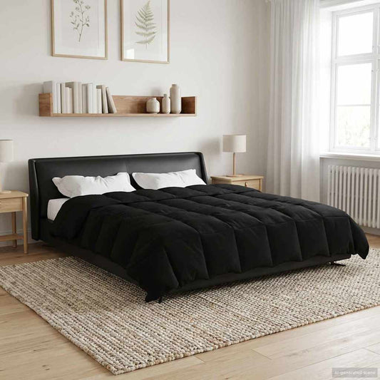 vidaXL Καλοκαιρινό Παπλωματοθήκη Μαύρο 200 x 220 cm Μικροΐνες