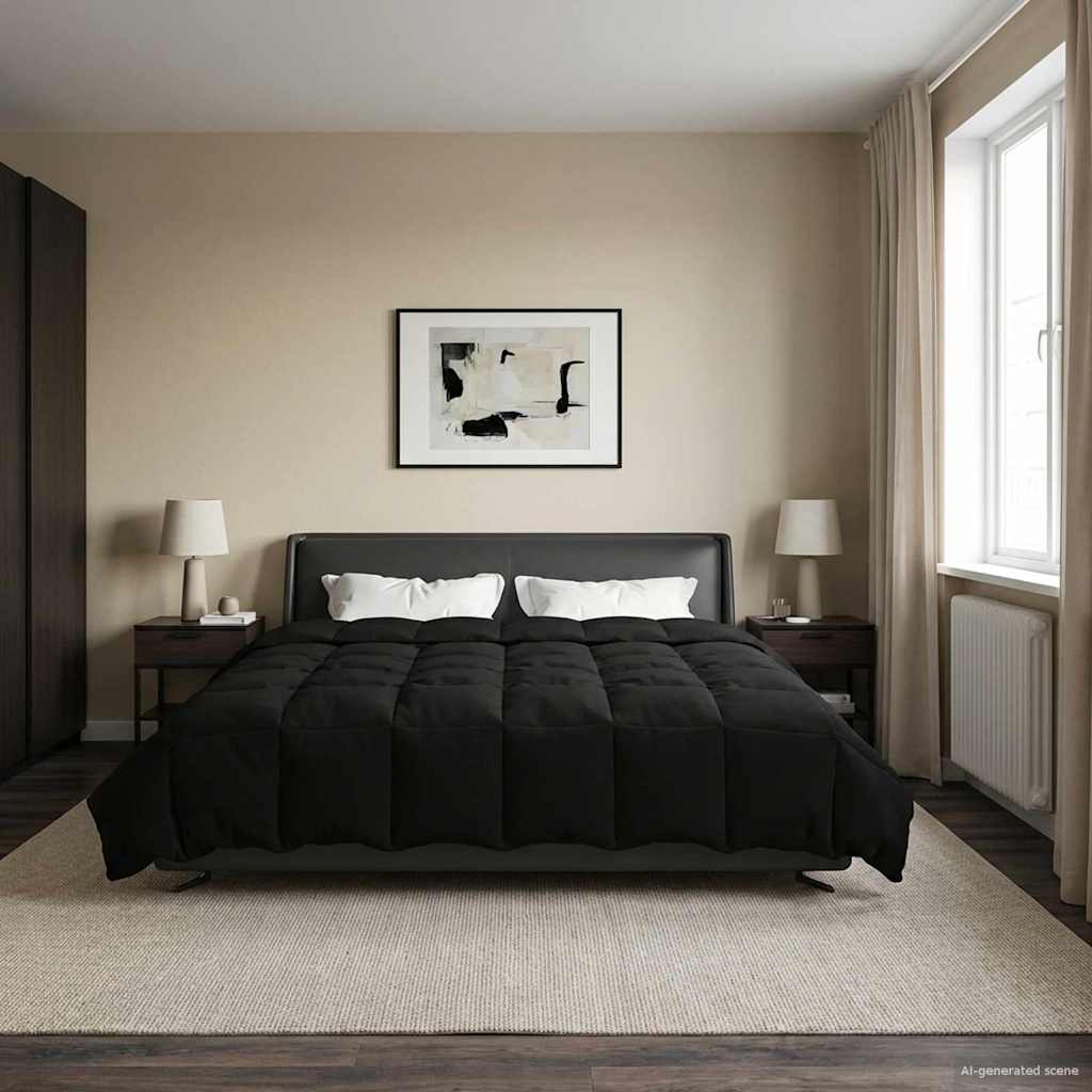 vidaXL Καλοκαιρινό Παπλωματοθήκη Μαύρο 220 x 240 cm Μικροΐνες