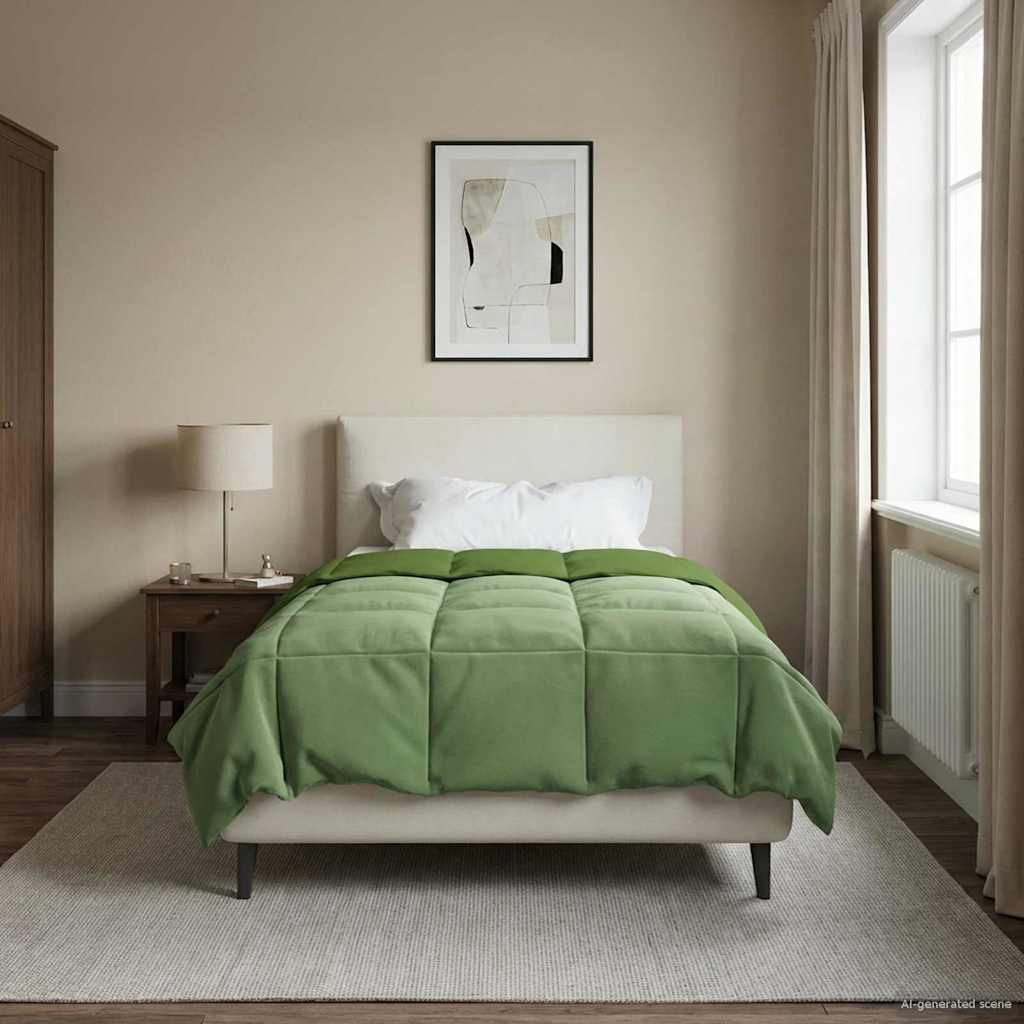 vidaXL Καλοκαιρινό Παπλωματοθήκη Πράσινο 135 x 200 cm Μικροΐνες