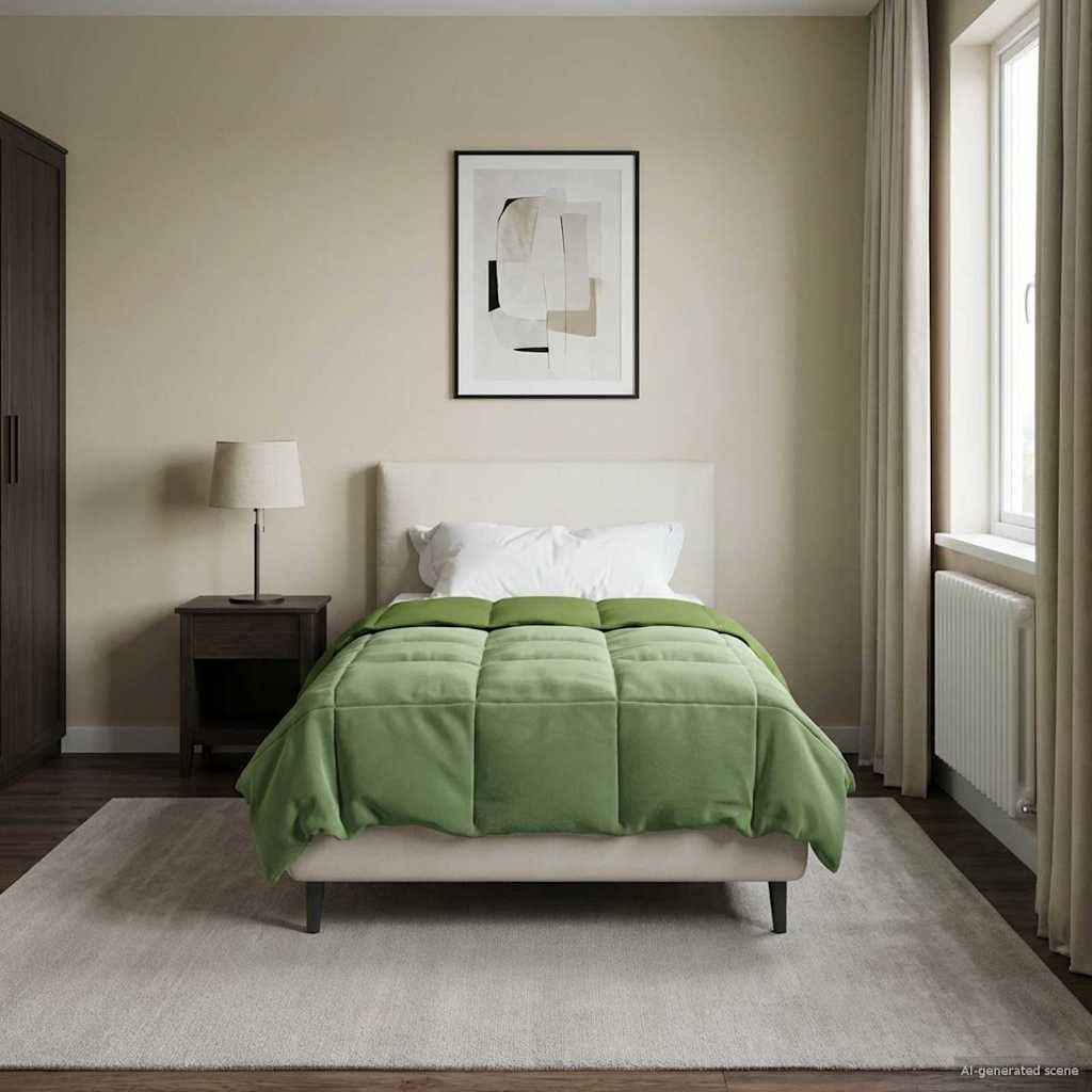 vidaXL Καλοκαιρινό Παπλωματοθήκη Πράσινο 135 x 220 εκ. Μικροΐνες