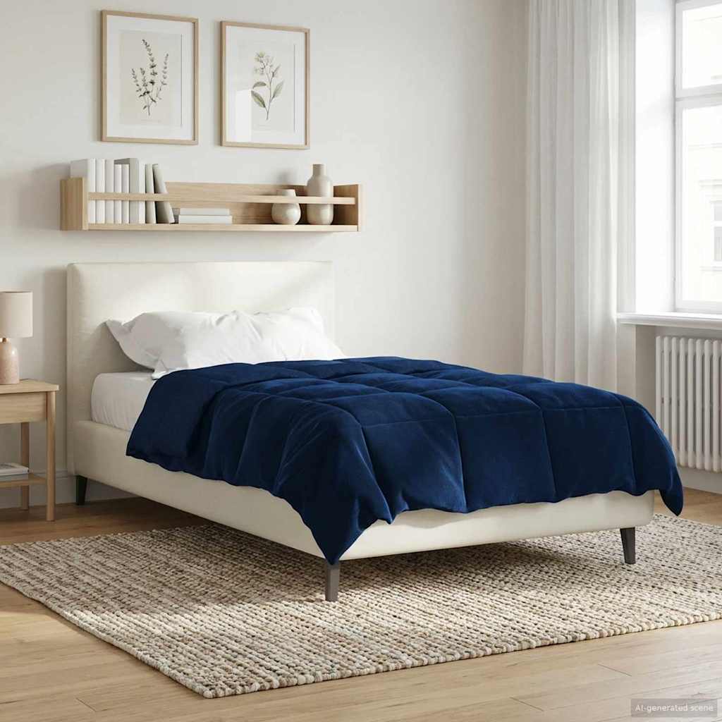 vidaXL Καλοκαιρινό Παπλωματοθήκη 155 x 200 εκ. Καλοκαίρι Σκούρο Μπλε