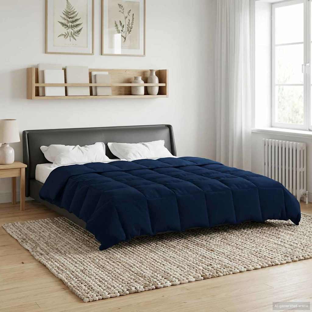 vidaXL Καλοκαιρινό Παπλωματοθήκη Σκούρο Μπλε 220 x 260 cm Μικροΐνες