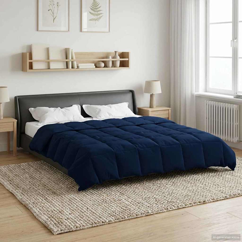 vidaXL Καλοκαιρινό Παπλωματοθήκη Σκούρο Μπλε 240 x 260 εκ. Μικροΐνες