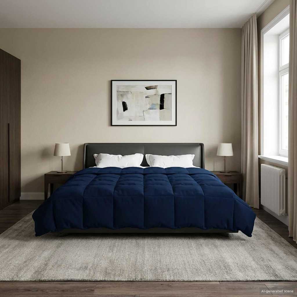 vidaXL Καλοκαιρινό Παπλωματοθήκη Σκούρο Μπλε 240 x 260 εκ. Μικροΐνες